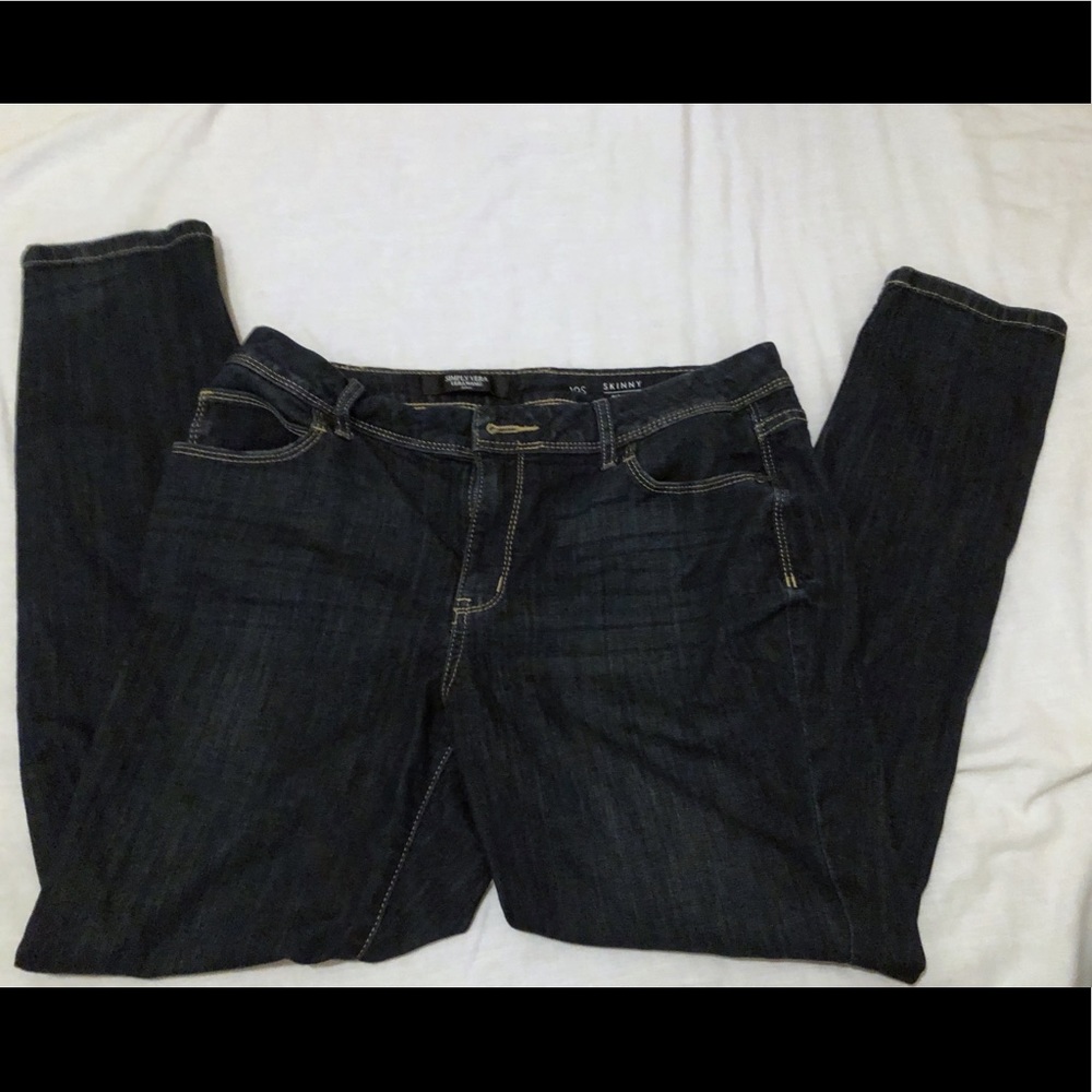 Simply Vera, Dark Wash, Skinny Mid-rise, 10S